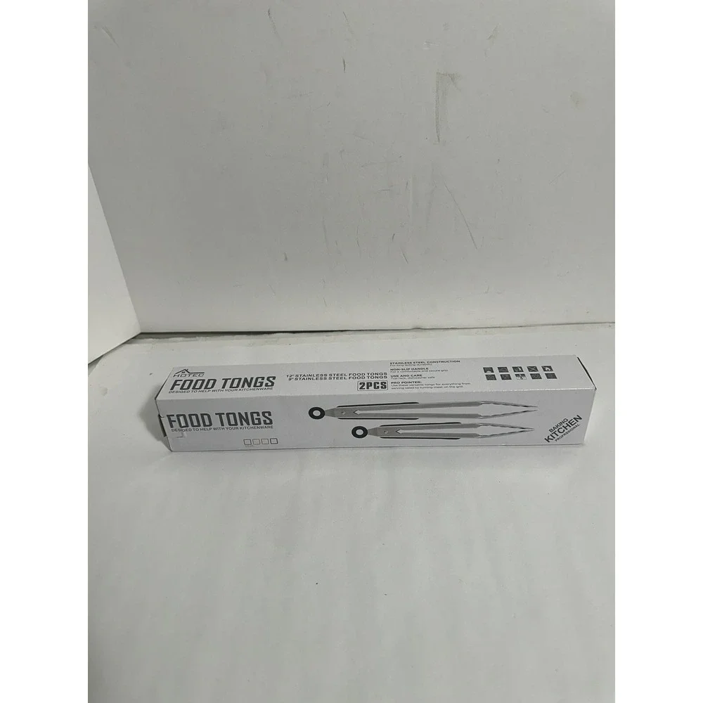 Hotec Stainless Steel Kitchen Tongs Set of 2 - 9